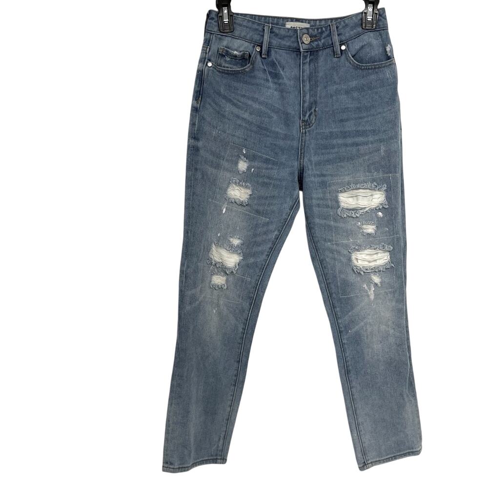 Pacsun Medium Wash Distressed Girlfriend High Rise Jeans Womens 26 Blue Denim